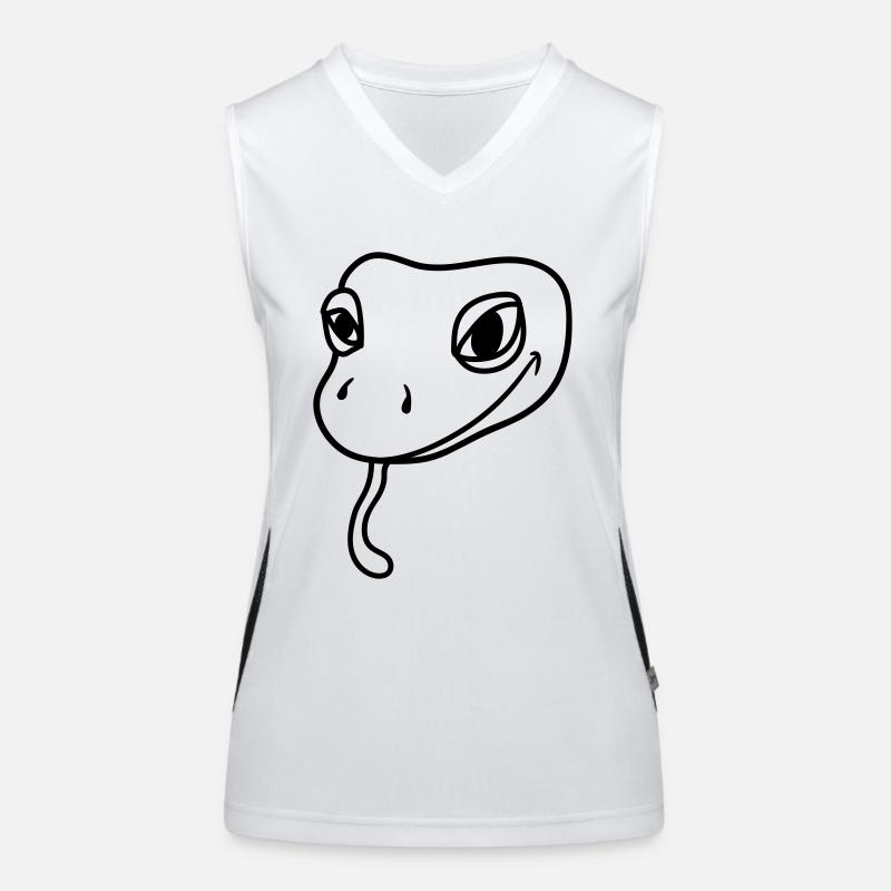 face head gecko lizard real snake reptile Women's Functional Contrast Tank Top