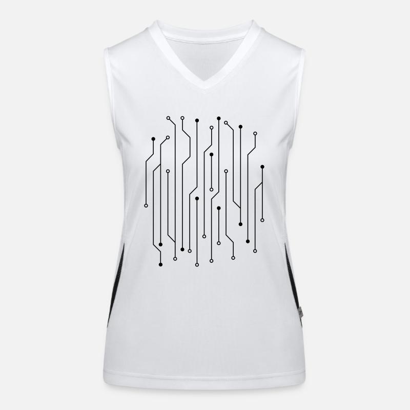 schaltkreis draht daten microchip kreislauf energi Funktionelles Kontrast-Tank Top für Frauen