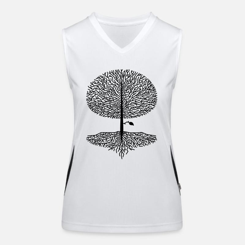 Laubbaum Krone Wald Eiche Buche Natur Linde Äste Funktionelles Kontrast-Tank Top für Frauen