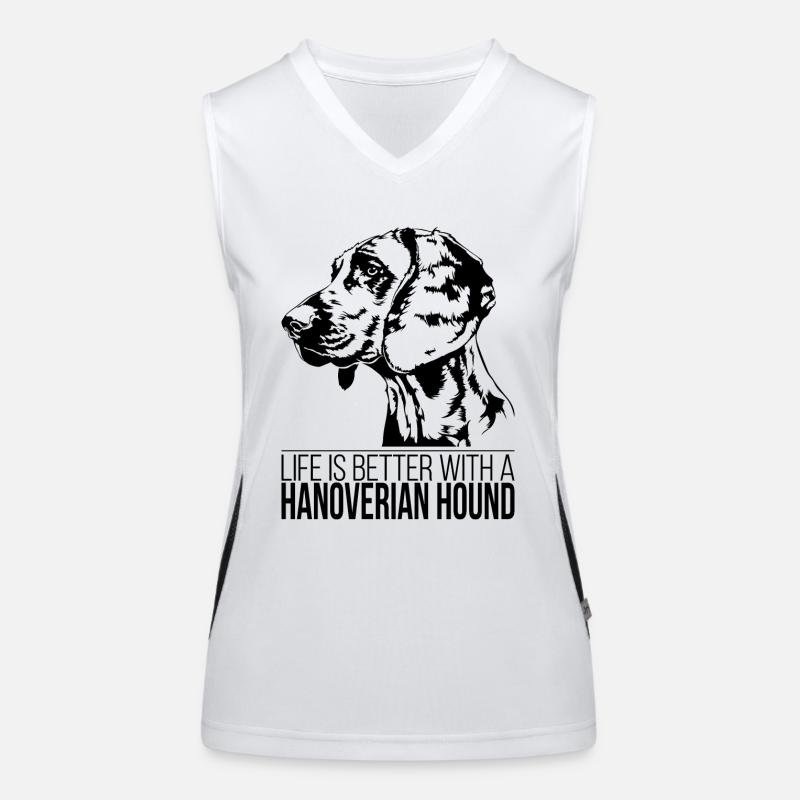 HANOVERIAN HOUND life is better Hundespruch Hunde Women's Functional Contrast Tank Top