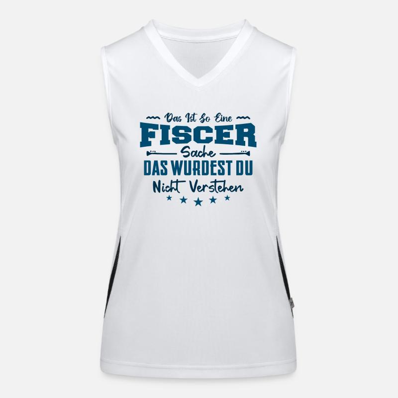 Fischer | geschenk gift eat sleep repeat. fish Funktionelles Kontrast-Tank Top für Frauen