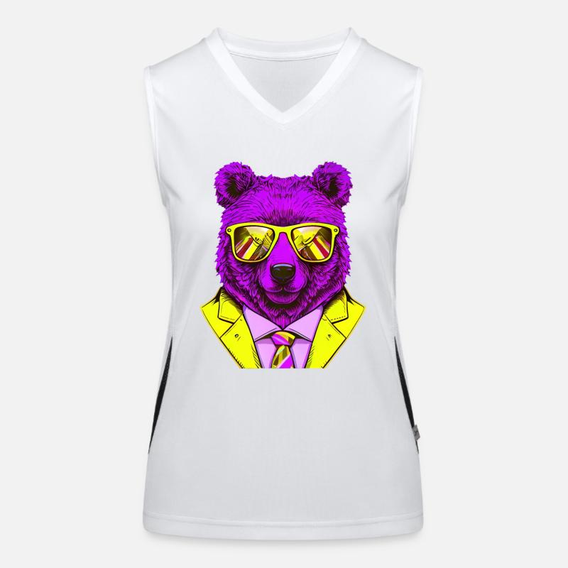 cool boss bear with sunglasses on Funktionelles Kontrast-Tank Top für Frauen