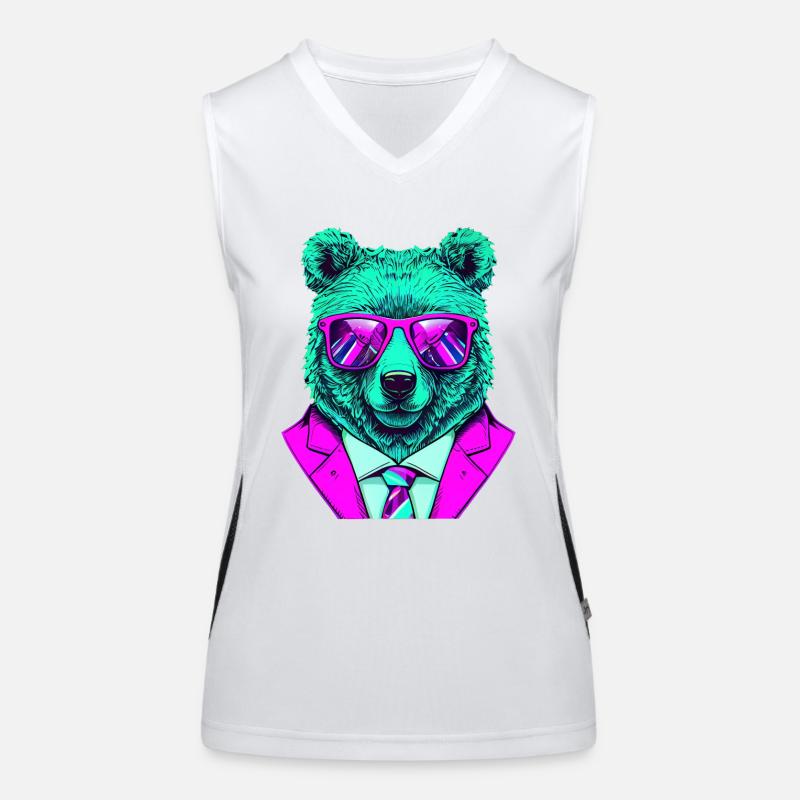 cool boss bear with sunglasses on Funktionelles Kontrast-Tank Top für Frauen