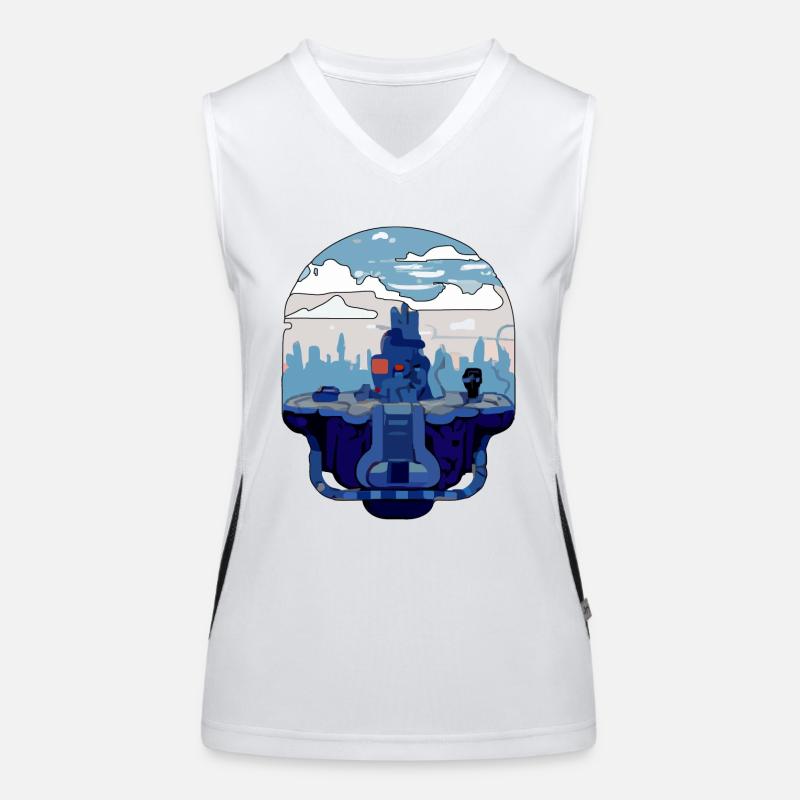 Futuristic landscape Women's Functional Contrast Tank Top
