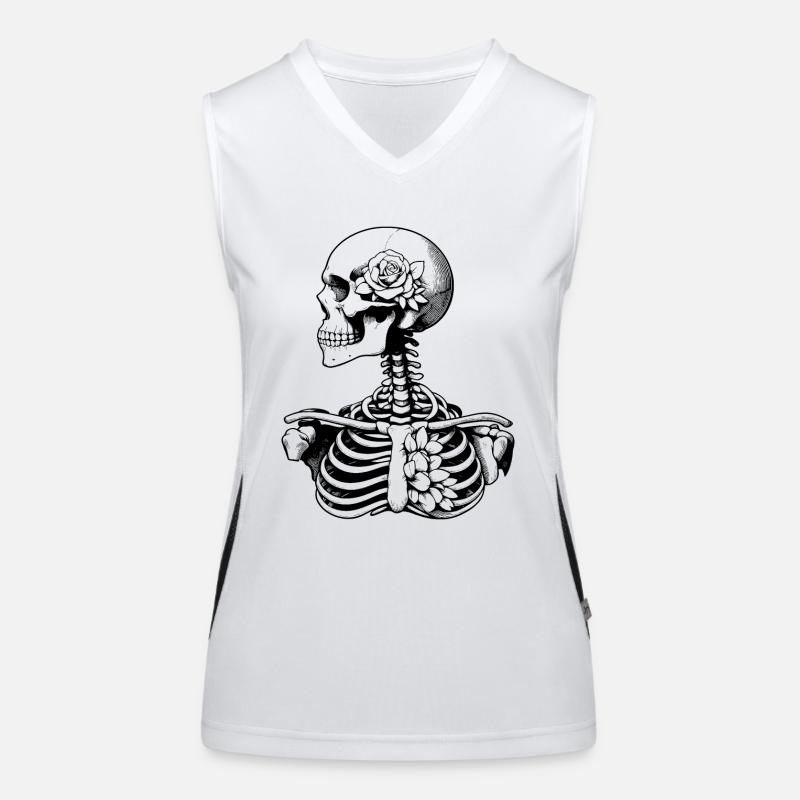 Skelett Blumen Funktionelles Kontrast-Tank Top für Frauen