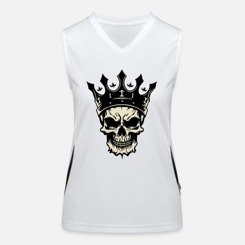 Königlicher Schädel, Schädel in Krone Funktionelles Kontrast-Tank Top für Frauen