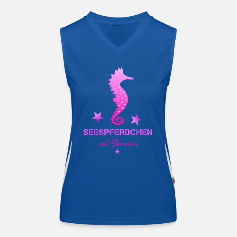 rosa seepferdchen mit sternchen Schwimmabzeichen Funktionelles Kontrast-Tank Top für Frauen