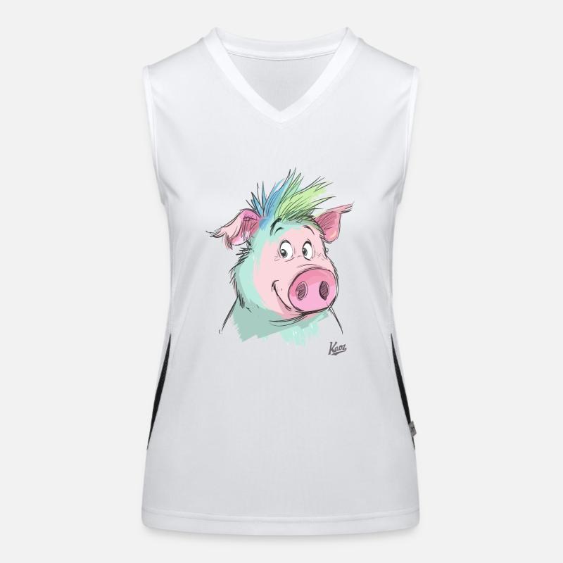 Cochon amical Débardeur respirant contrasté Femme