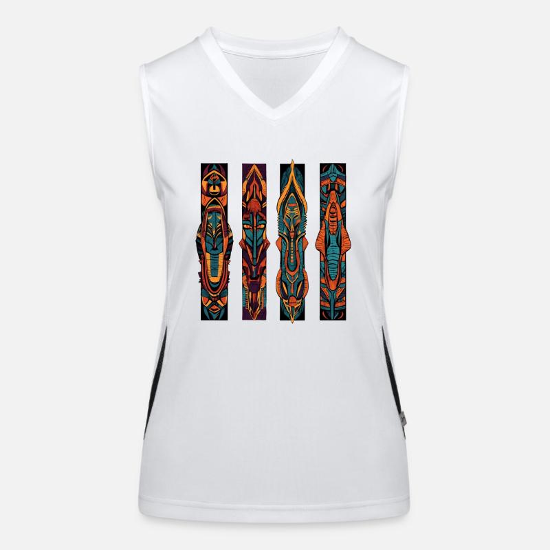 Carved Columns Incas and Aztecs Women's Functional Contrast Tank Top
