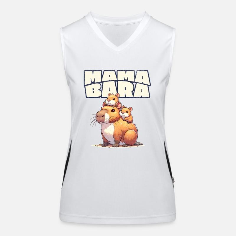 Mamabara Mutter Capybara Funktionelles Kontrast-Tank Top für Frauen