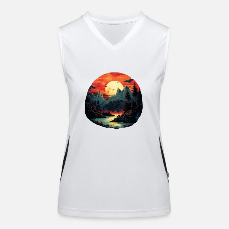 Landschaft Funktionelles Kontrast-Tank Top für Frauen
