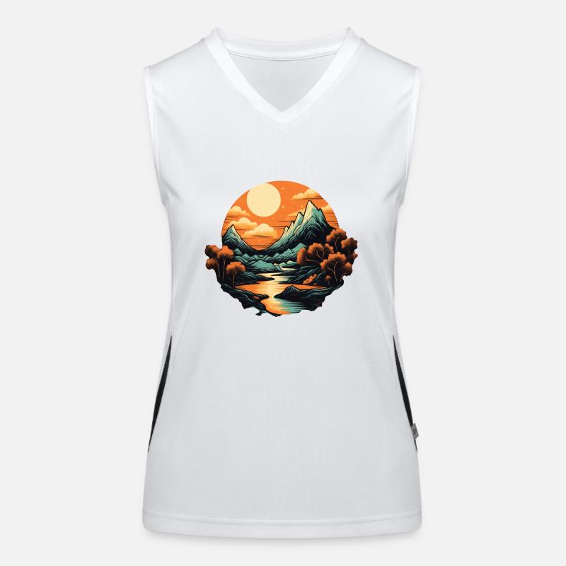 Landschaft Funktionelles Kontrast-Tank Top für Frauen