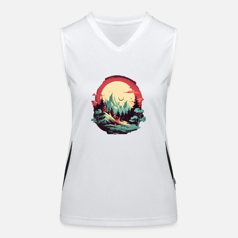 Landschaft Funktionelles Kontrast-Tank Top für Frauen