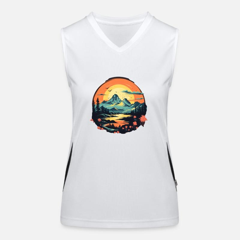 Landschaft Funktionelles Kontrast-Tank Top für Frauen