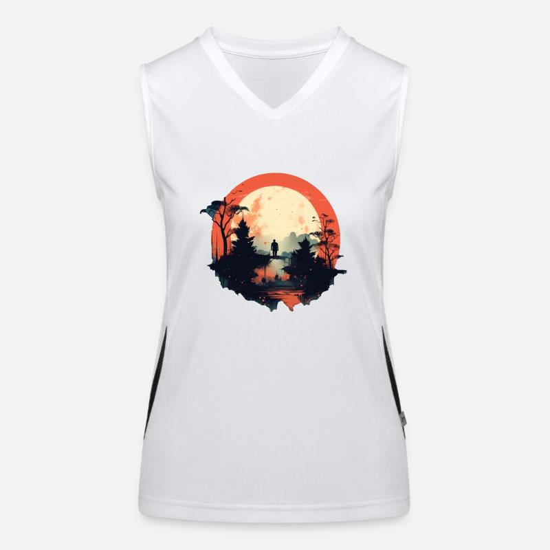 Landschaft Funktionelles Kontrast-Tank Top für Frauen