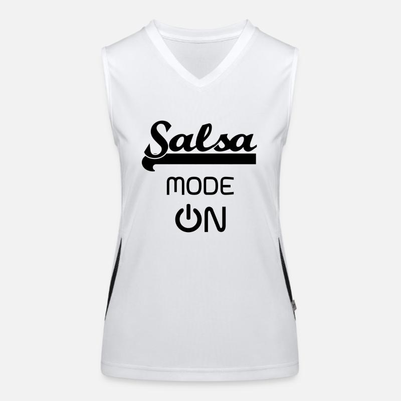Salsa MODE ON black - Salsa Dance Shirt Funktionelles Kontrast-Tank Top für Frauen