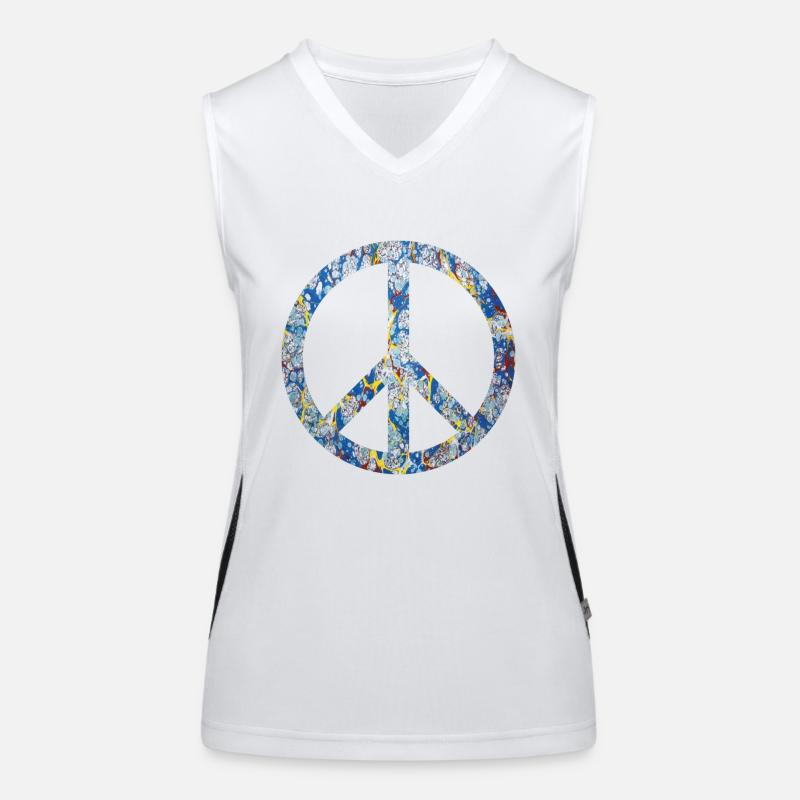 peace symbol e 205 Women's Functional Contrast Tank Top
