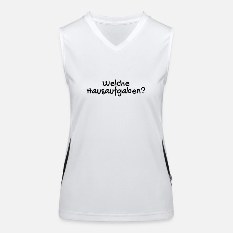 Welche Hausaufgaben Lustig Funktionelles Kontrast-Tank Top für Frauen