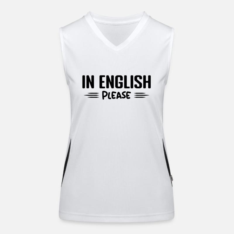 Auf Englisch bitte Lehrer Englisch Beruf Humor Funktionelles Kontrast-Tank Top für Frauen