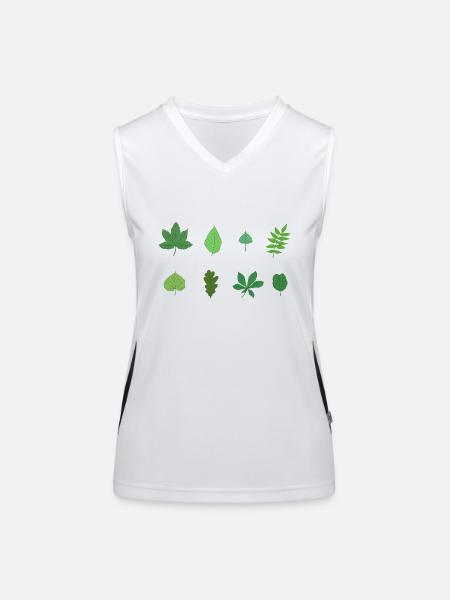 Leaves Biology Forest Forester Hunter Oak Maple - Women's Functional Contrast Tank Top - white/black - Front