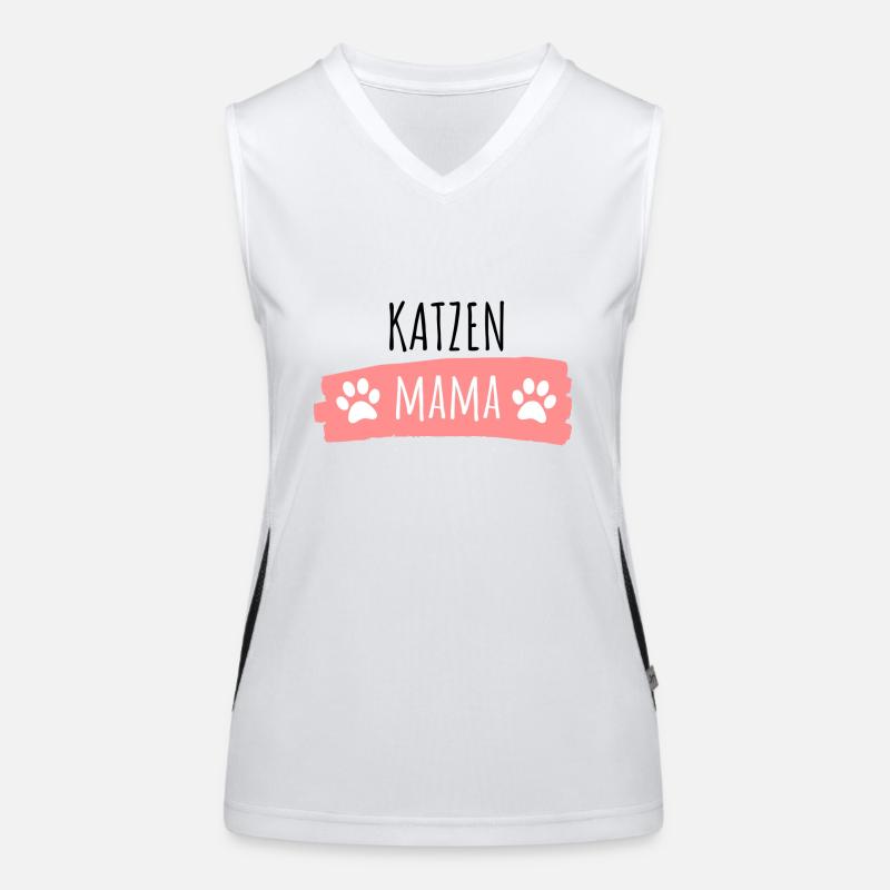 süßes Katzen Mama Design Katzenfreunde Geschenk Funktionelles Kontrast-Tank Top für Frauen