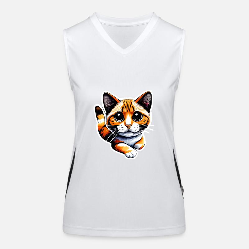 Eine orangefarbene Katze mit ihrem leuchtenden Fell, Funktionelles Kontrast-Tank Top für Frauen