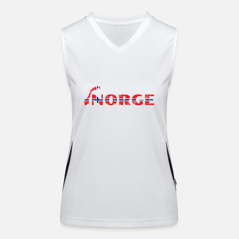Norge Drapeau de la carte norvégienne Débardeur respirant contrasté Femme