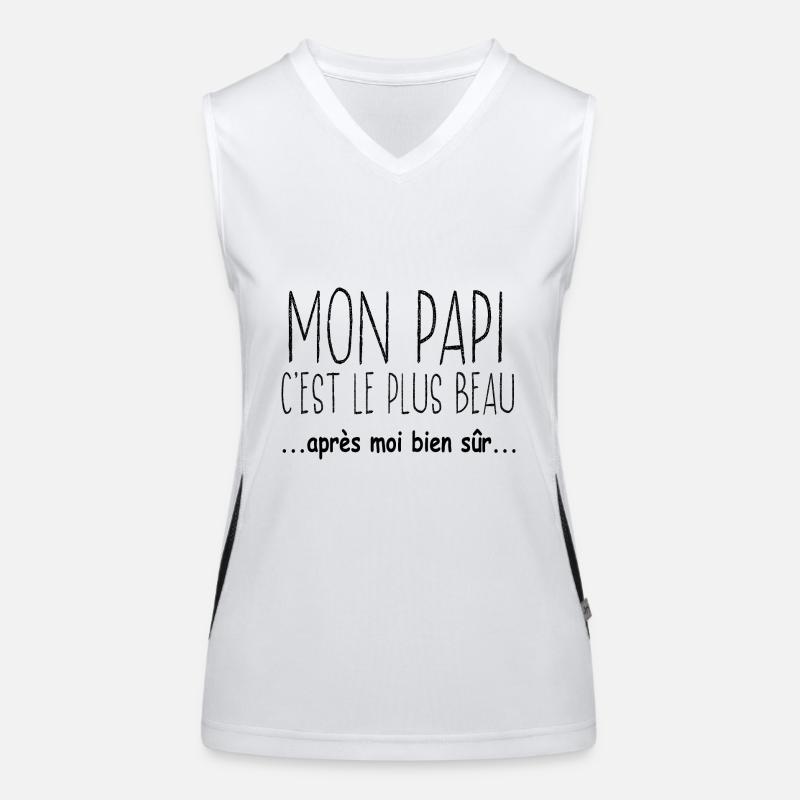 Mon papi c'est le plus beau.. après moi bien sûr.. Débardeur respirant contrasté Femme