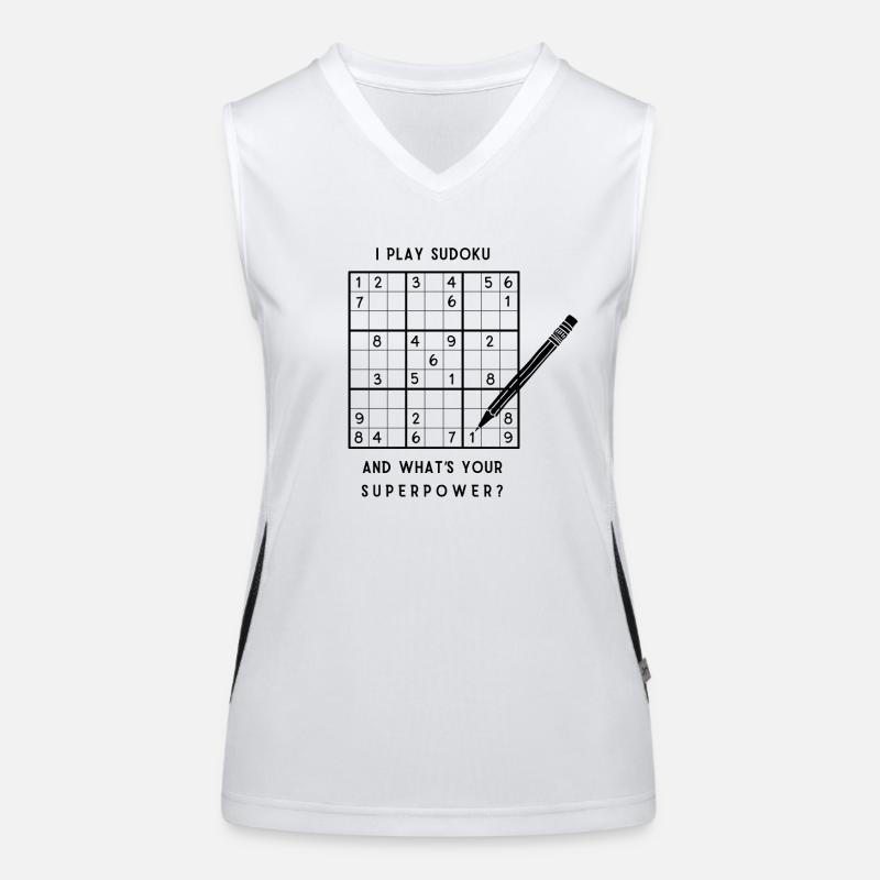 Sudoku - Women's Functional Contrast Tank Top - white/black