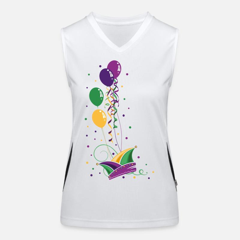 Carnaval Mardi Gras Fool Cap Balloons Débardeur respirant contrasté Femme