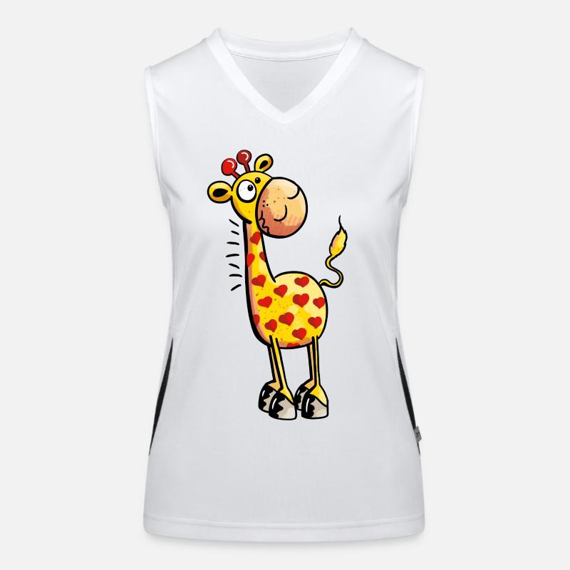 Kleinen Giraffe - Giraffen - Tier - Comic Funktionelles Kontrast-Tank Top für Frauen