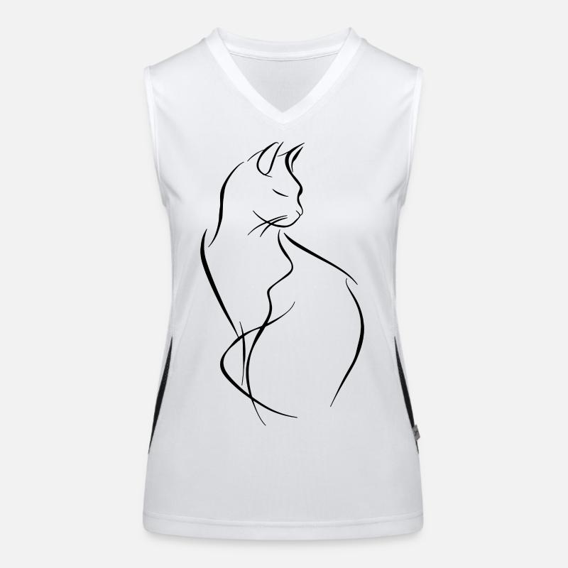 Dessin de chat Débardeur respirant contrasté Femme