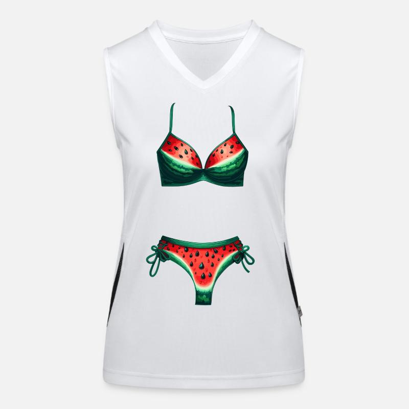 Chemise de bikini pastèque Cadeau pastèque Débardeur respirant contrasté Femme