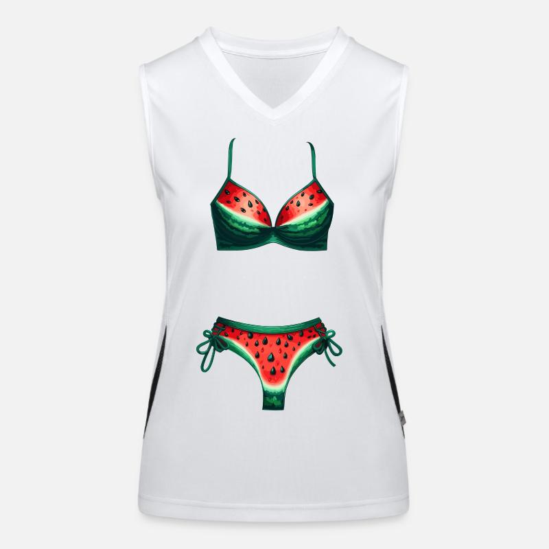 Chemise de bikini pastèque Cadeau pastèque Débardeur respirant contrasté Femme
