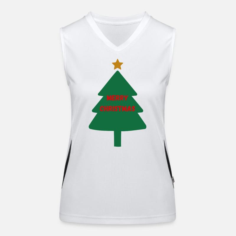Sapin de Noël avec lettrage Débardeur respirant contrasté Femme