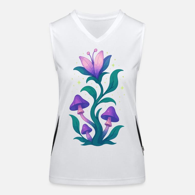 Mondschein-Pilzgarten Funktionelles Kontrast-Tank Top für Frauen