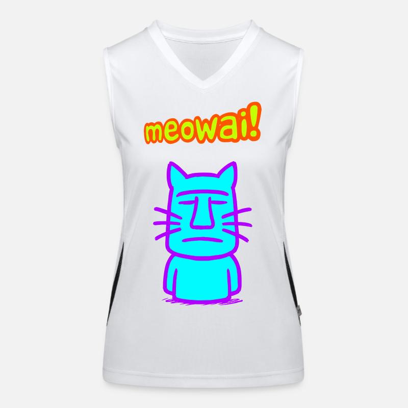 Moai Cat Women's Functional Contrast Tank Top