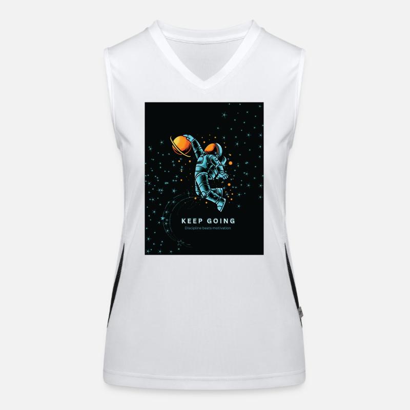 Bleu_SpaceModernSimpleT-ShirtNeverGiveUpMotivation Débardeur respirant contrasté Femme