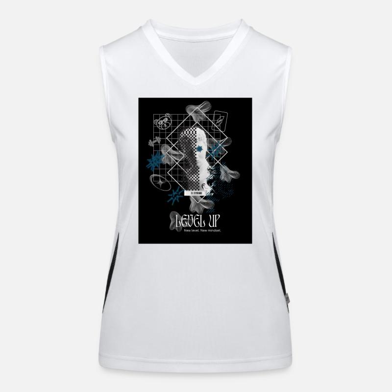 Black_Noir_SurrealismeT-shirtGrowthMindsetSuccess Débardeur respirant contrasté Femme