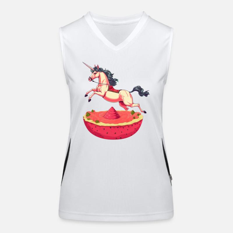 Licorne à la pastèque et fruit du dragon - Débardeur respirant contrasté Femme