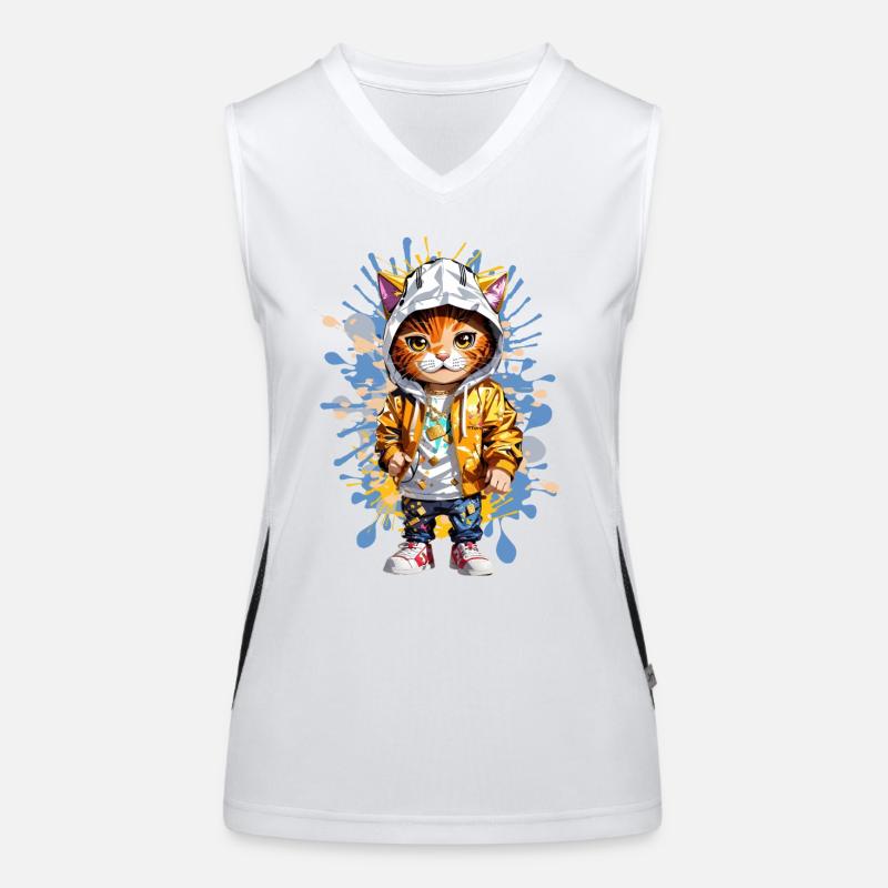 Coole Katze Funktionelles Kontrast-Tank Top für Frauen