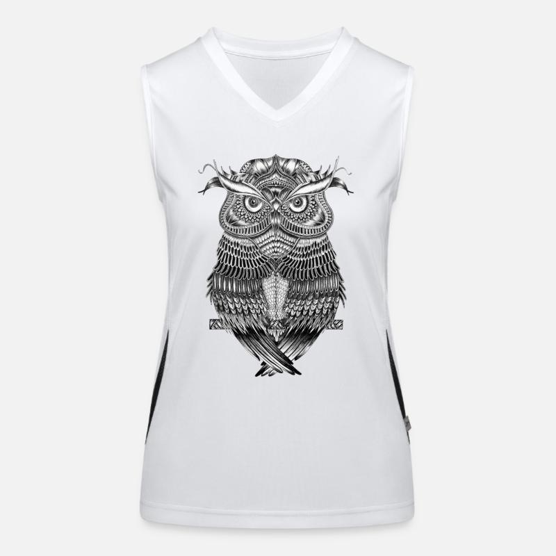 Eule Funktionelles Kontrast-Tank Top für Frauen