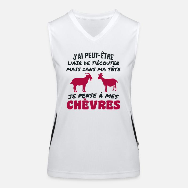 In My Head I Think About My Goats Women's Functional Contrast Tank Top