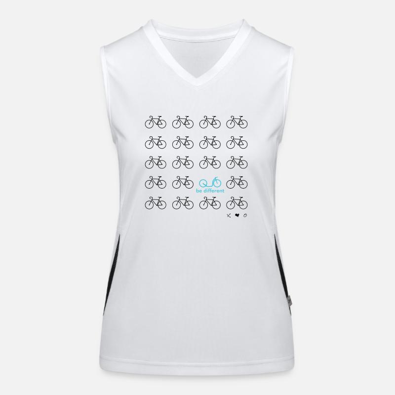 Be Different - Tretroller schwarz/türkis Funktionelles Kontrast-Tank Top für Frauen