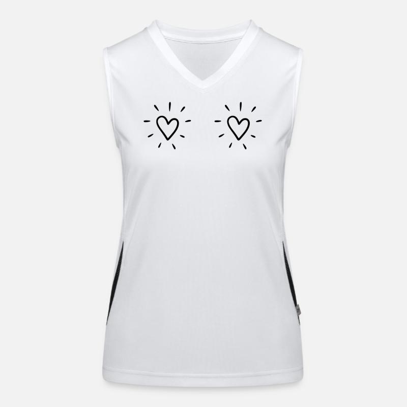 Double hearts Women's Functional Contrast Tank Top