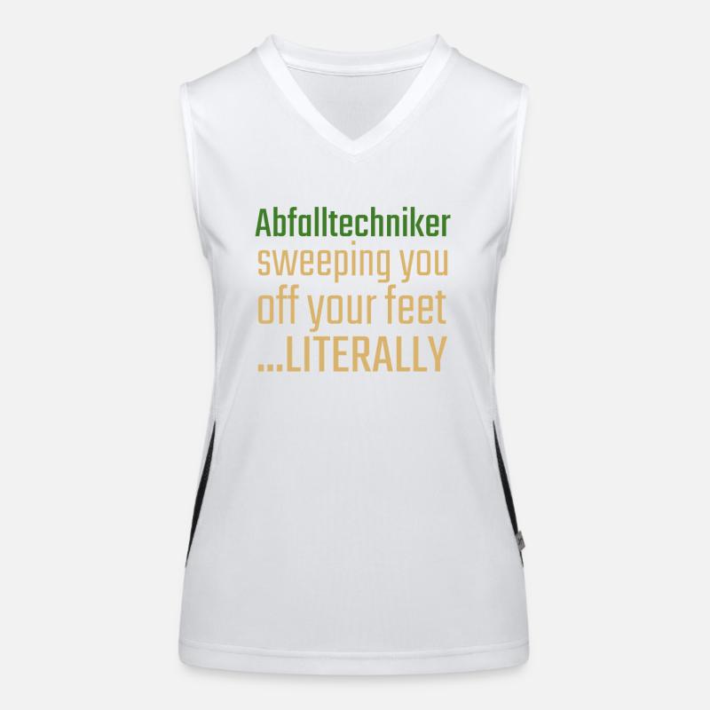 Abfalltechniker Valentinstag Sweeping you Funktionelles Kontrast-Tank Top für Frauen