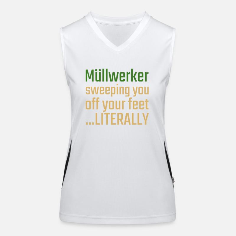 Müllwerker Valentinstag Sweeping you Funktionelles Kontrast-Tank Top für Frauen