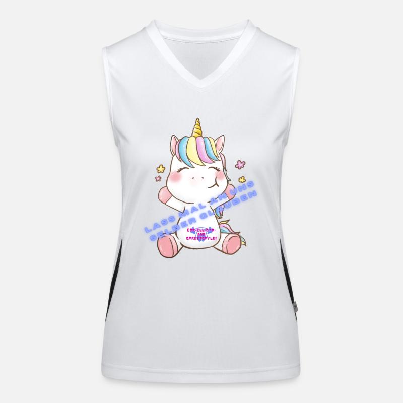 Lass mal an uns selber glauben Funktionelles Kontrast-Tank Top für Frauen