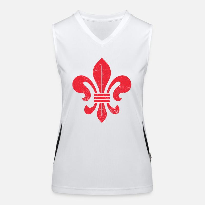 Lilie (Fleur-de-Lis) / Lilienblüte HERALDIK Funktionelles Kontrast-Tank Top für Frauen