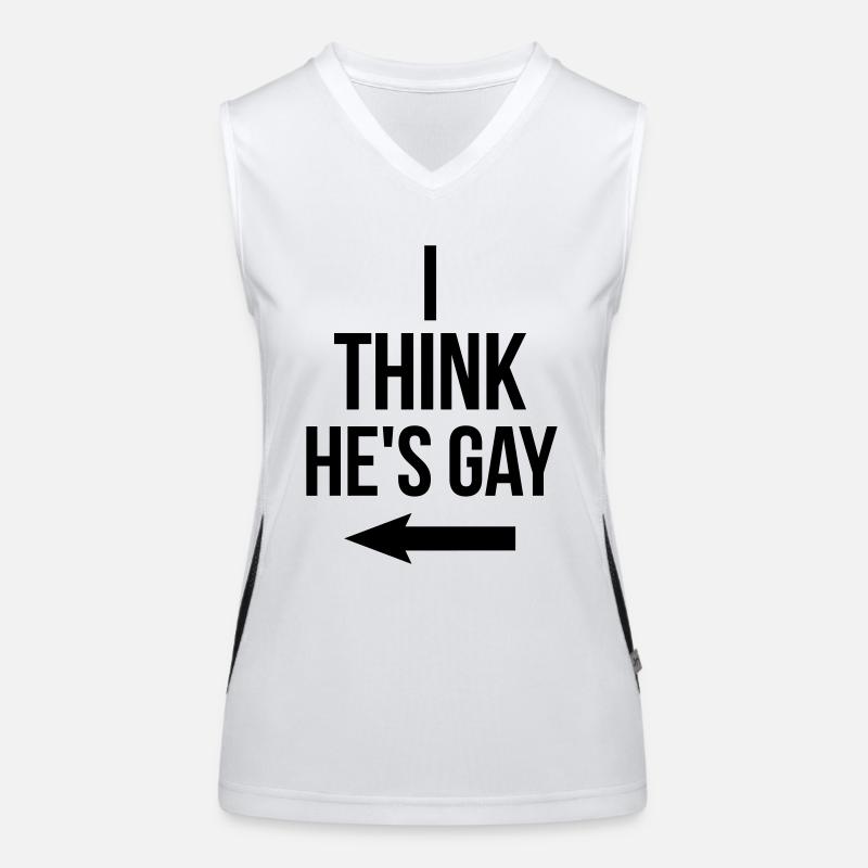 He is Gay Funktionelles Kontrast-Tank Top für Frauen